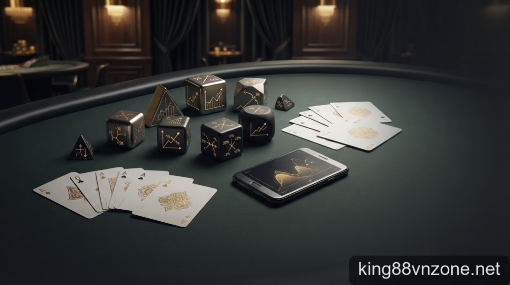 Minh họa 桌面游戏规则、筹码与概率元素 cho chủ đề bài mềm bài cứng blackjack